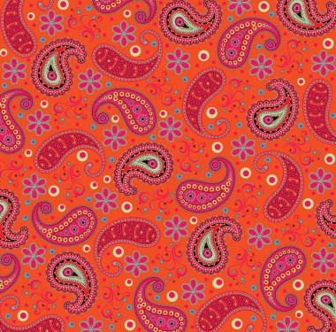 Bohemian Paisley - Retro 60s 70s Flower Power Tile Pattern