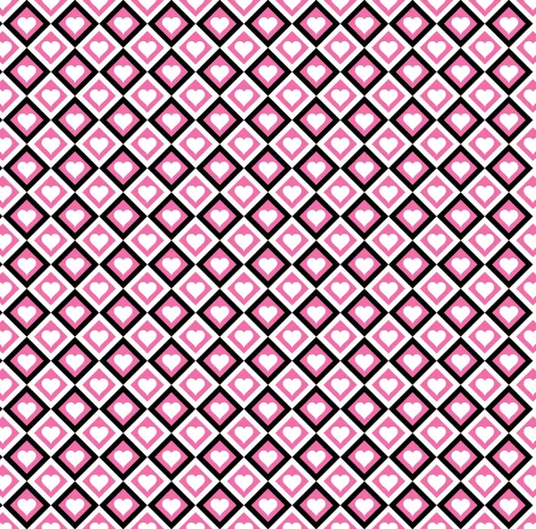 Style Love Hearts Cute Retro Tile Pattern — Stockfoto