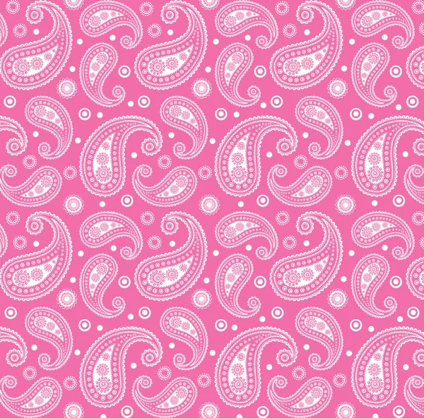 Pink & White Funky 60s 70s Paisley Tile Pattern