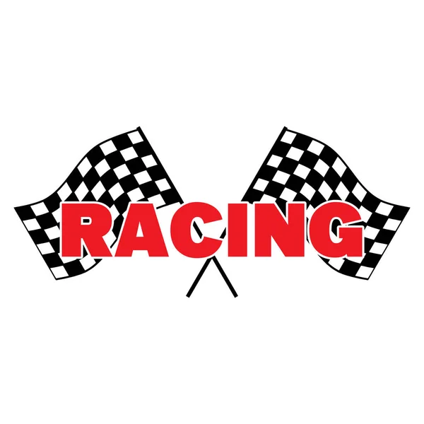 Racing Sport - Crossed Checked Flags Design