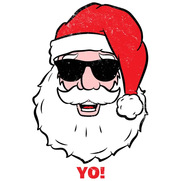 サンタクロース 面白いお父さんクリスマスサングラスデザイン — ストック写真