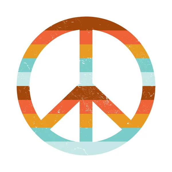 Retro Στυλ Διαταραγμένο Σχέδιο Σύμβολο Ειρήνης — Φωτογραφία Αρχείου