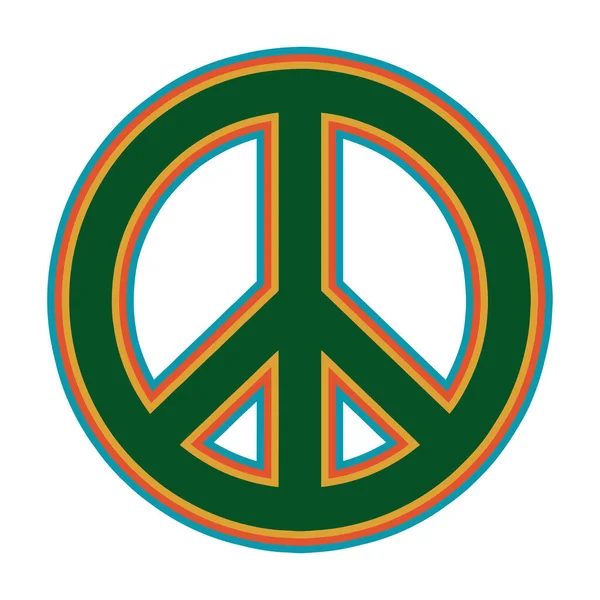 Retro Kolorowy Hipisowski Znak Pokoju — Zdjęcie stockowe