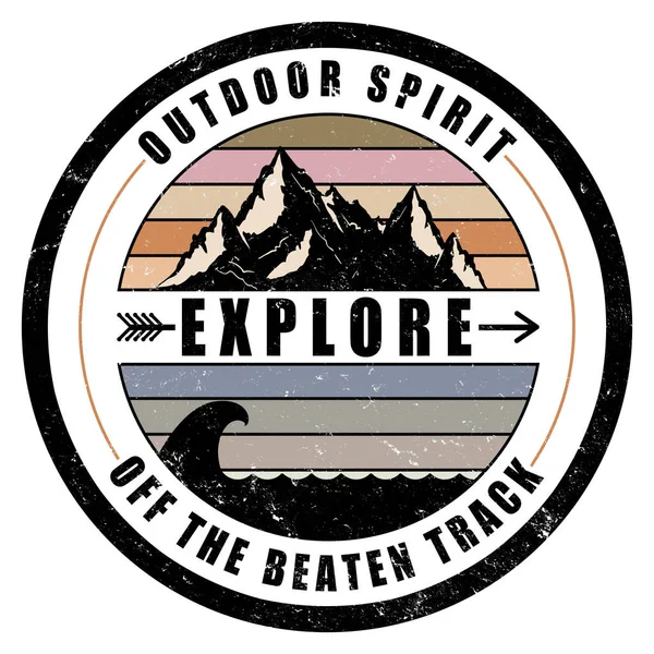 Outdoor Spirit Retro Adventure Explorer Diseño Gráfico — Foto de Stock