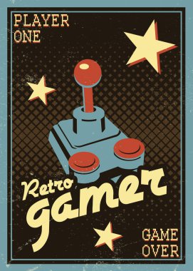 Retro Oyuncu - Vintage Kumar - Poster Sanatı 
