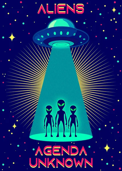 Aliens Agenda Unknown Ufo Extra Terrestrial Poster Art — Stock Photo, Image