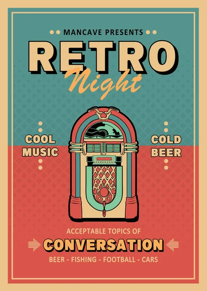 Mancave Presents - Retro Night - Vintage Game Room Poster Art