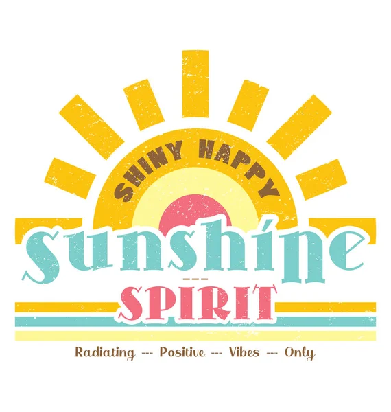 Retro Sunshine Spirit Diseño Sol Verano Angustiado —  Fotos de Stock