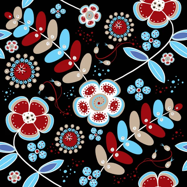 ボヘミアンガーデン ボホヒッピーの花のパワーシームレスなパターン — ストック写真