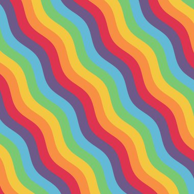 Retro 60 'lar 70' ler Gökkuşağı Dalga Renkli Döşeme Kalıbı