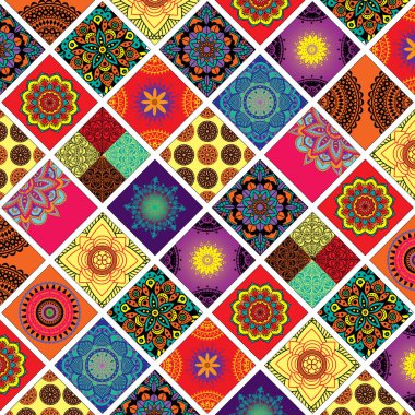 Bohem Mandala Yamalı - Renkli Döşeme Tasarımı 