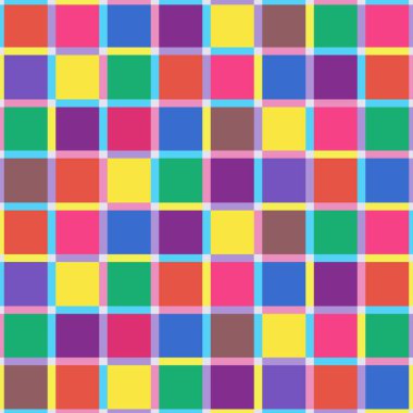 Modern Renkli Deneme - Renkli Kareler Küp Blokları Döşeme Tasarımı 