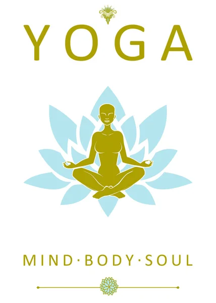 Yoga Mind Body Soul Diseño Gráfico Meditación Aislada — Foto de Stock