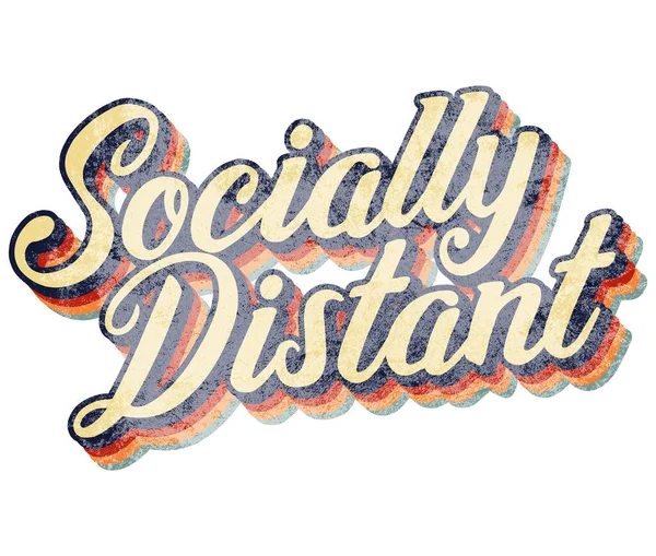 Společensky Distancovaný Sociální Distancování Legrační Izolovaný Design — Stock fotografie