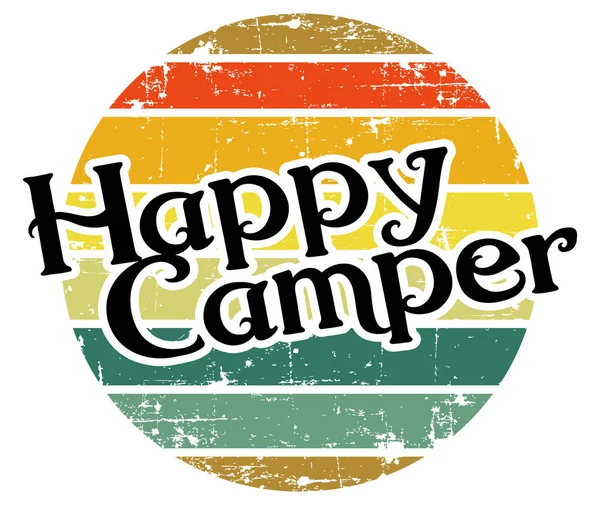 Camper Feliz Camper Retro Vintage Camping Diseño Colorido — Foto de Stock