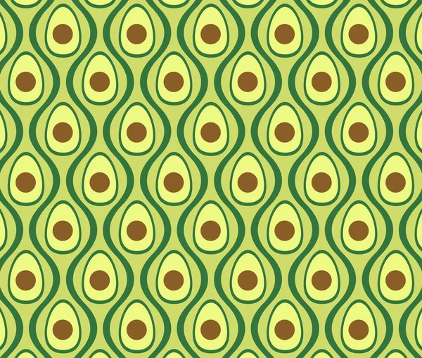 Retro Green Avocado Veganistisch Vegetarisch Tegelpatroon — Stockfoto