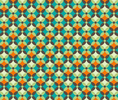 Retro Soyut Geometrik 60 'lar 70' ler Vintage Orta-Yüzyıl Döşeme Deseni