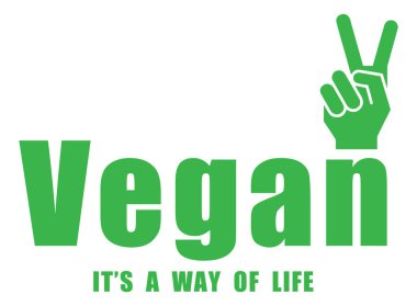 Vegan - Barış İşareti Vejetaryenliği Grafik Tasarımı İzole Edildi 