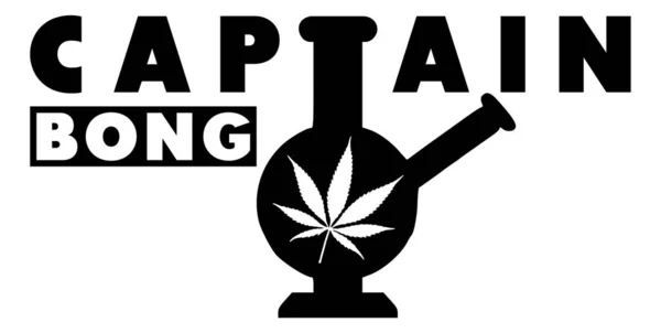 Kapitán Bong Funny Cannabis Weed Marijuana Bong Grafický Design — Stock fotografie