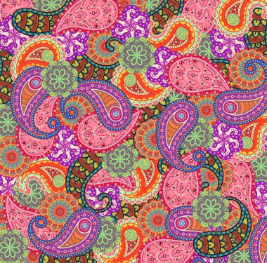 Retro 60 'lar Renkli Paisley Bohem Hippi Modeli
