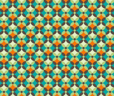 Retro Ortaçağ 1970 Biçim Mavi Turuncu Kahverengi Vintage Arkaplan Kalıbı