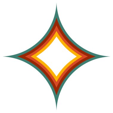 Retro 4 Renkli Yıldız Tasarımı