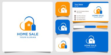 ev aşkı satış logosu ve premium vektör kartvizit tasarımı Premium Vektör