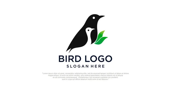 Logotipo Único Silhueta Pássaro Ilustração Vetor Logotipo — Vetor de Stock