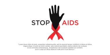 AIDS logosunu durdurun. Elli kırmızı kurdeleler, dünya gündüz işaretleri koleksiyonuna yardım ediyor