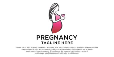 Hamile kadın, stilize vektör logo tasarım vektörü