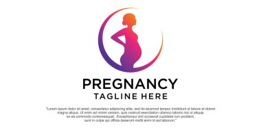 Kadınlar hamile logo vektör şablonu
