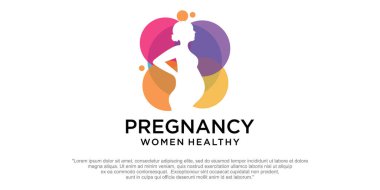 Logo tasarımlı hamile kadın Basit Illustration