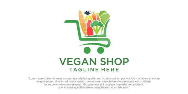 Fresh Vegetable Fruit Logo Design Premium Vector — Stock Vector