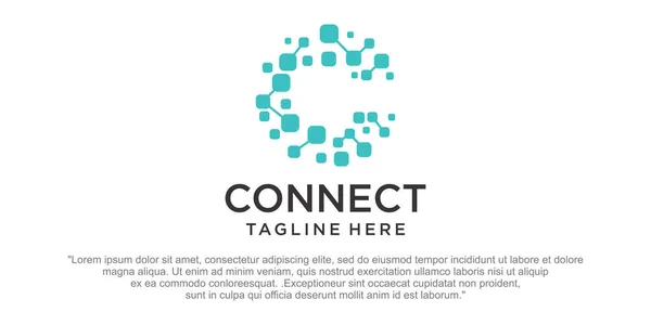 Επιστολή Connected Circle Network Logo Design Element — Διανυσματικό Αρχείο