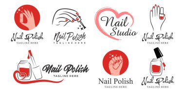 Tırnaklar ve manikür simgesi, kadın eli logo tasarımlı.
