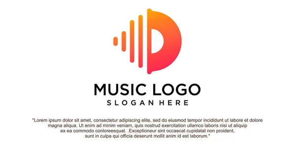 Logo Música Creativa Para Ilustración Moderna Del Vector Del Diseño — Vector de stock