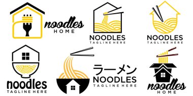 noodle House yiyecek ikonu logo vektör sembolü çizim tasarımı