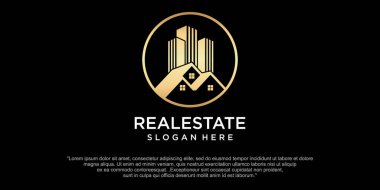 Emlak, İnşaat ve İnşaat logosu tasarımı. Logo Vektör Tasarımı