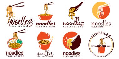 noodles logo tasarım vektörü.