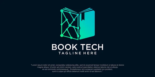 Digital Tech Bok Logotyp Design — Stock vektor