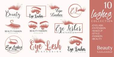 Lüks güzellik, uzatma simgesi logo tasarımını kirpikliyor