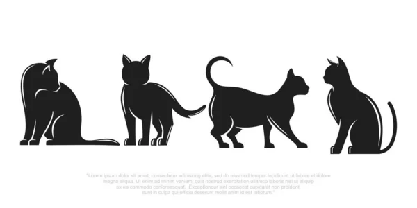 Katze Icon Set Logo Design Vektor — Stockvektor
