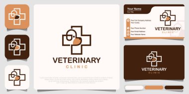 Mağaza veteriner kliniği için köpek sembollü hayvan bakım ikonu.