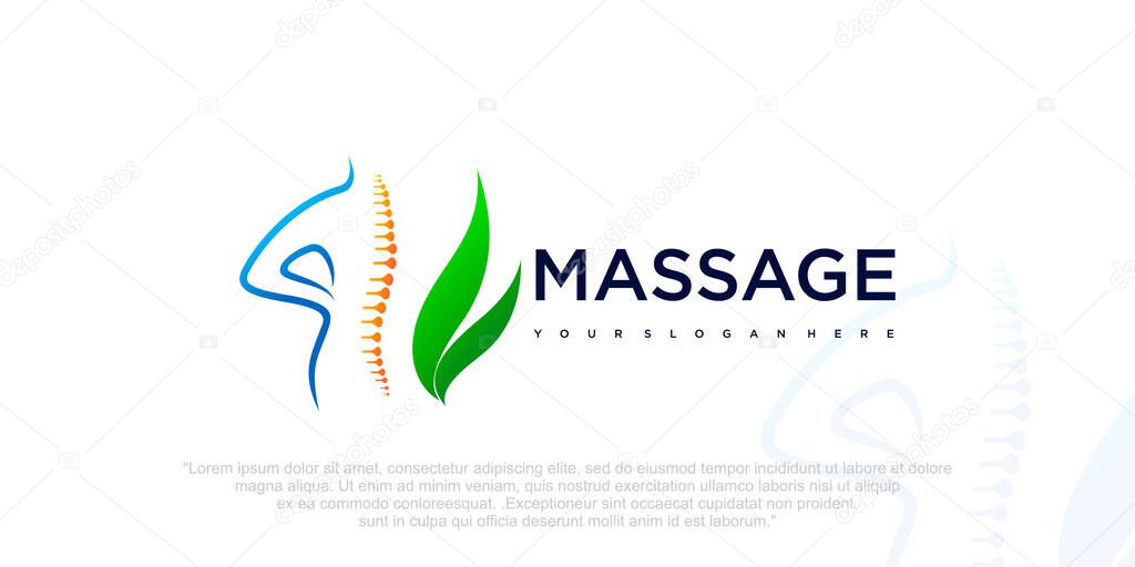 Chiropractic logo design. Spine logo template. Spinal icon. Backbone icon related to Physio therapy