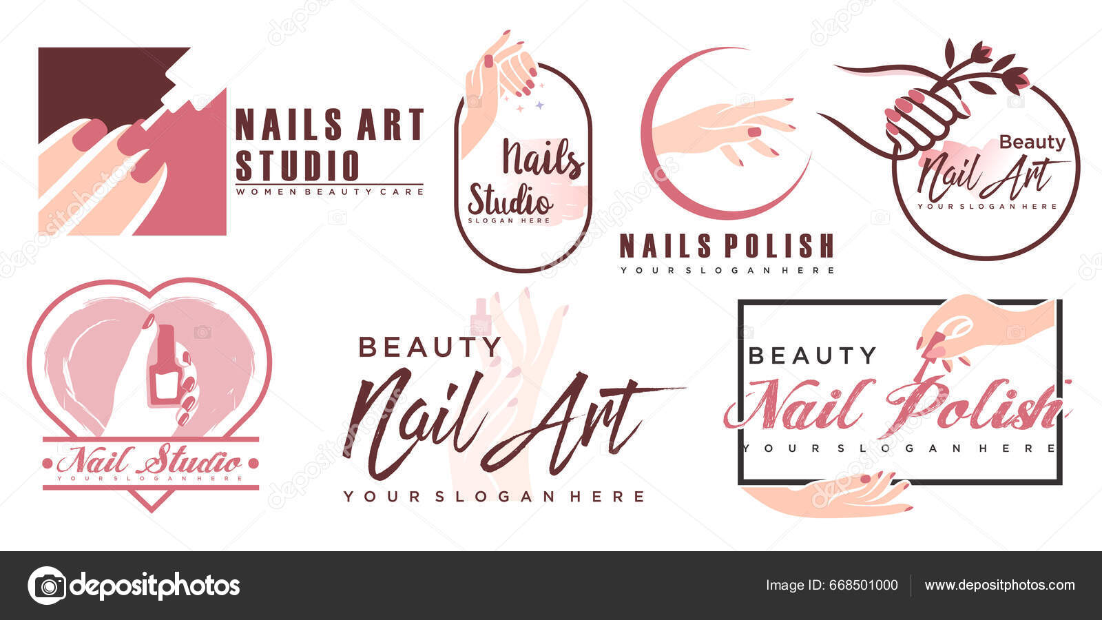Nail art logo design with leaf and modern style concept Premium Vector  10840623 Vector Art at Vecteezy