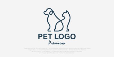 Pet logo design with creative line style clipart