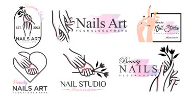 Nails art salon vektör logo tasarım vektörü