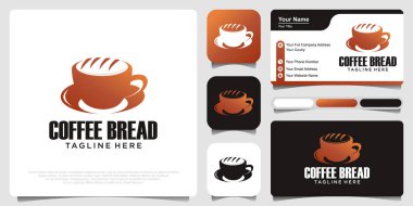 Kahve ve ekmek kahve logosu. İlham verici.