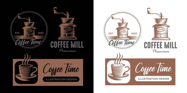 Design Logotipo Conjunto Ícone Café Ilustração Vetorial — Vetor de Stock