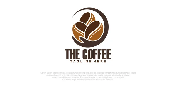 Логотип Кофе Руке Стоковая Иллюстрация